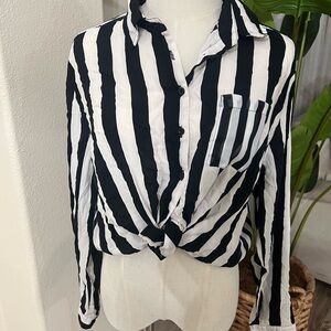 Live 4 Truth Black and White Striped Button Down Shirt